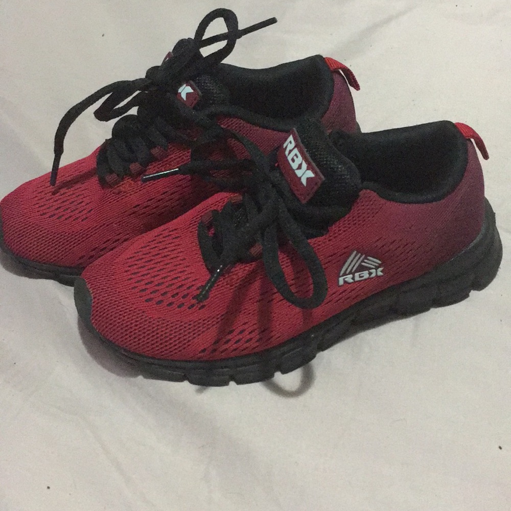 Red Reebox kids athletic shoes
